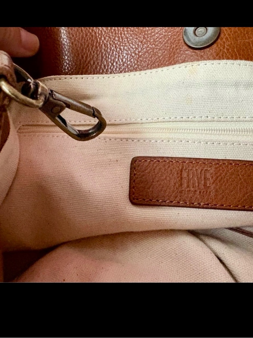 Frye Cognac Brown Leather Shoulder Tote - Picture 6 of 10